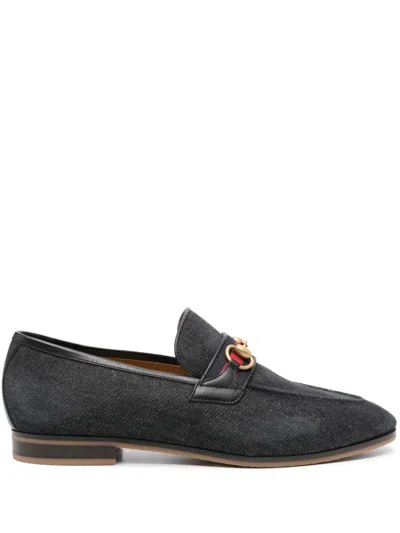 GUCCI HORSEBIT DENIM LOAFERS