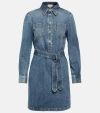 Gucci Organic Denim Dress With Horsebit In Blue/mix