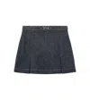 Gucci Denim Skirt With Horsebit In Black