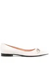 Gucci Womens Mystic White Erin Horsebit-embellished Leather Ballet Flats In Neutrals