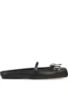 Gucci Leather Ballet Flats Featuring Metal Detail In Black