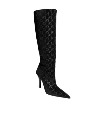 Gucci Horsebit Detail Boot In Black