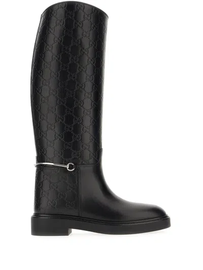 Gucci Horsebit-detail Boots In Black