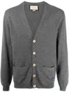 Gucci Horsebit-detail Cashmere Cardigan In Grau