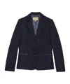 Gucci Horsebit-detail Cashmere-twill Blazer In Blue