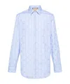 Gucci Horsebit-detail Cotton Shirt In Blue