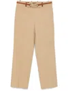 Gucci Women Cotton Drill Trousers With Clamp In Brown