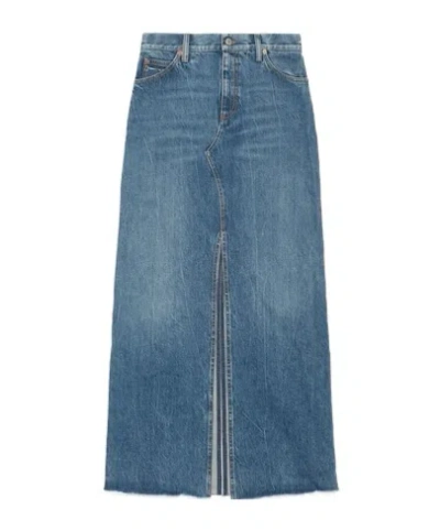 GUCCI GUCCI HORSEBIT DENIM SKIRT