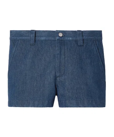 Gucci Horsebit-detail Denim Shorts In Blue