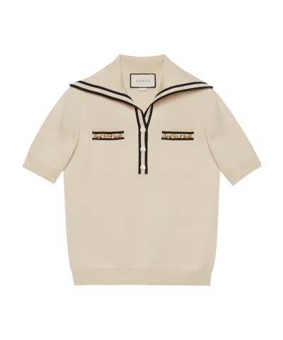 Gucci Horsebit-detail Fine-knit Top In Nude
