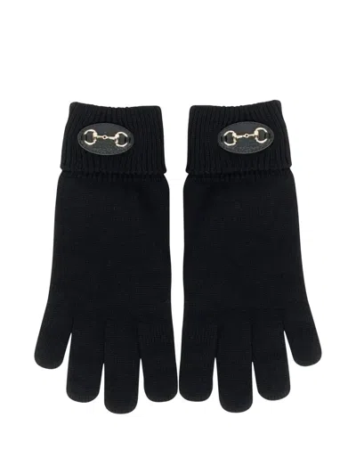 Gucci Horsebit-detail Gloves In Black