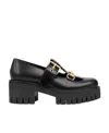 Gucci Horsebit-detail Leather Loafers In Black