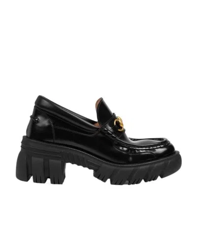 Gucci Horsebit-detail Leather Loafers In Black