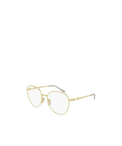 Gucci Horsebit-detail Round-frame Glasses In White
