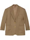 Gucci Heavy Wool Jacket W/horsebit In Neutrals