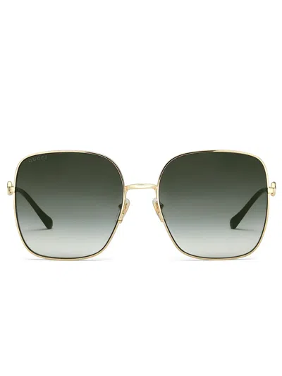 Gucci Horsebit Detail Square-frame Sunglasses In Gray