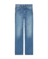 Gucci Horsebit-detail Wide-leg Jeans In Blue