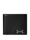 Gucci Compact Bi-fold Wallet Metal Clamp In Black