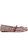 Gucci Horsebit-detail Zebra-print Ballet Flats In Brown