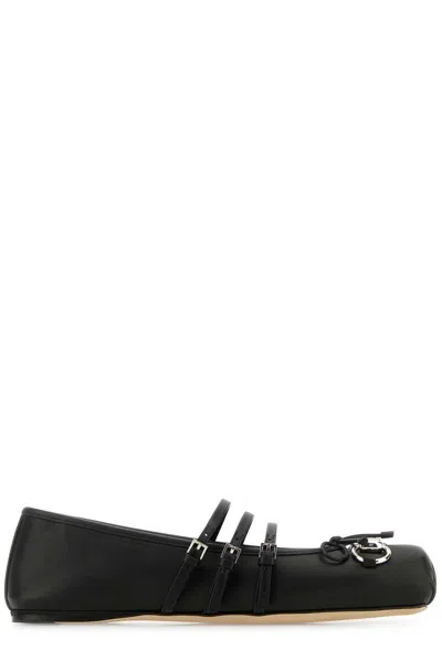Gucci Ppa Leather Ballet Flats With Horsebit In Black