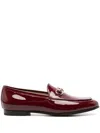 Gucci Jordan Bordeaux Loafers With Horsebit Detail In Patent Leather Woman In Burgundy