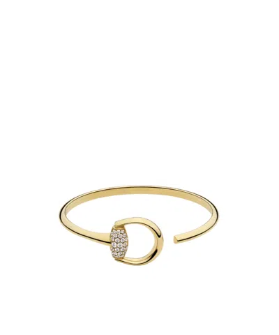 Gucci Horsebit Diamond 18k Bangle Bracelet In Gold