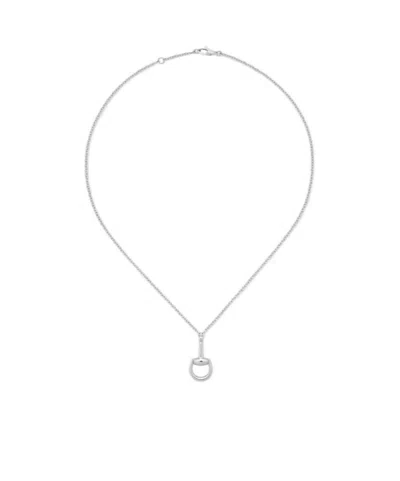 Gucci Horsebit Diamond 18k Pendant Necklace In Metallic
