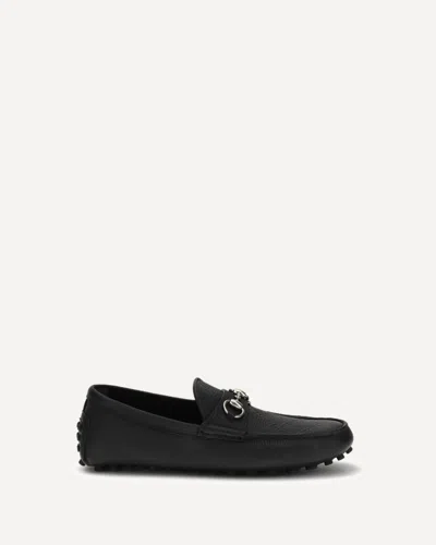 Gucci Men Horsebit Driver Loafers In Black