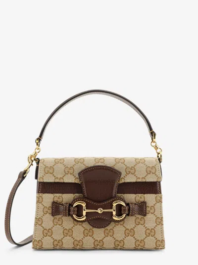 Gucci Horsebit Duomo Gg Canvas Handbag In Beige