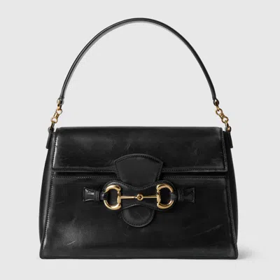 Gucci Horsebit Duomo Medium Top Handle Bag In Black