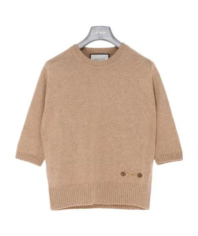 GUCCI CASHMERE TOP WITH HORSEBIT
