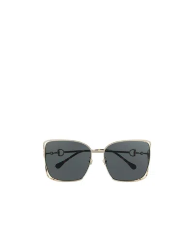 Gucci Horsebit-embellished Oversized Sunglasses In Gray