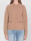 Gucci Horsebit Embellished Wool Cashmere Sweater In Neutral
