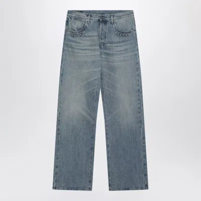 Gucci Horsebit Flare Jeans In Stone-wash Denim In Blue