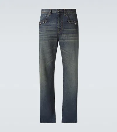 Gucci Horsebit Flared Jeans In Blue