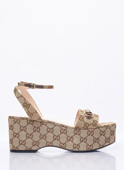 GUCCI HORSEBIT FLATFORM SANDALS