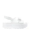 Gucci Horsebit Flatform Sandals In White
