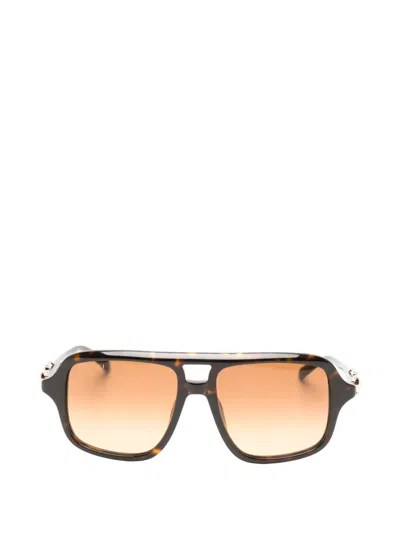 Gucci Horsebit Geometric-frame Sunglasses In Purple