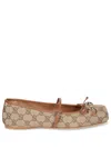 Gucci Horsebit Gg Beige Ballet Flats In Neutral