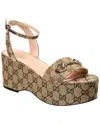 Gucci Damensandale Mit Plateausohle Und Horsebit In Brown