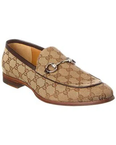 Pre-owned Gucci Horsebit Gg Canvas Loafer Men's In Brown