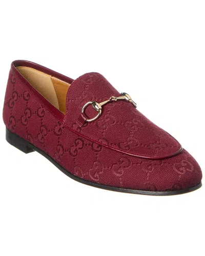 Gucci Horsebit Gg Canvas Loafer In Red