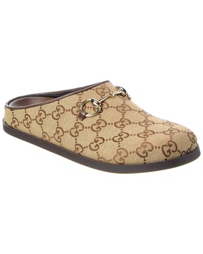 GUCCI GUCCI HORSEBIT GG CANVAS MULE