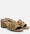 Gucci 55mm Siaga Gg Monogram Canvas Block-heel Sandals In Brown