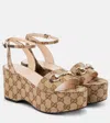 Gucci Damensandale Mit Plateausohle Und Horsebit In Beige