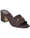 Gucci Mules Block Heel Metallic Hardware Open Toe In Brown