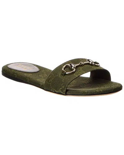 Gucci Horsebit Gg Canvas Sandal In Multi