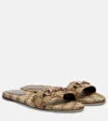 Gucci Women Gg Canvas Flat Sandals In Neutral
