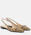 Gucci Monogram-print Slingback Ballerina Shoes In Beige