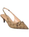 Gucci Damenpumps Aus Gg Canvas Mit Fersenriemchen In Brown